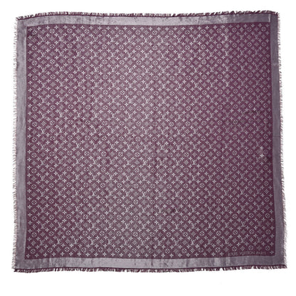 Louis Vuitton Silk Lurex Wool Monogram Shine Shawl Amarante 1 of 4