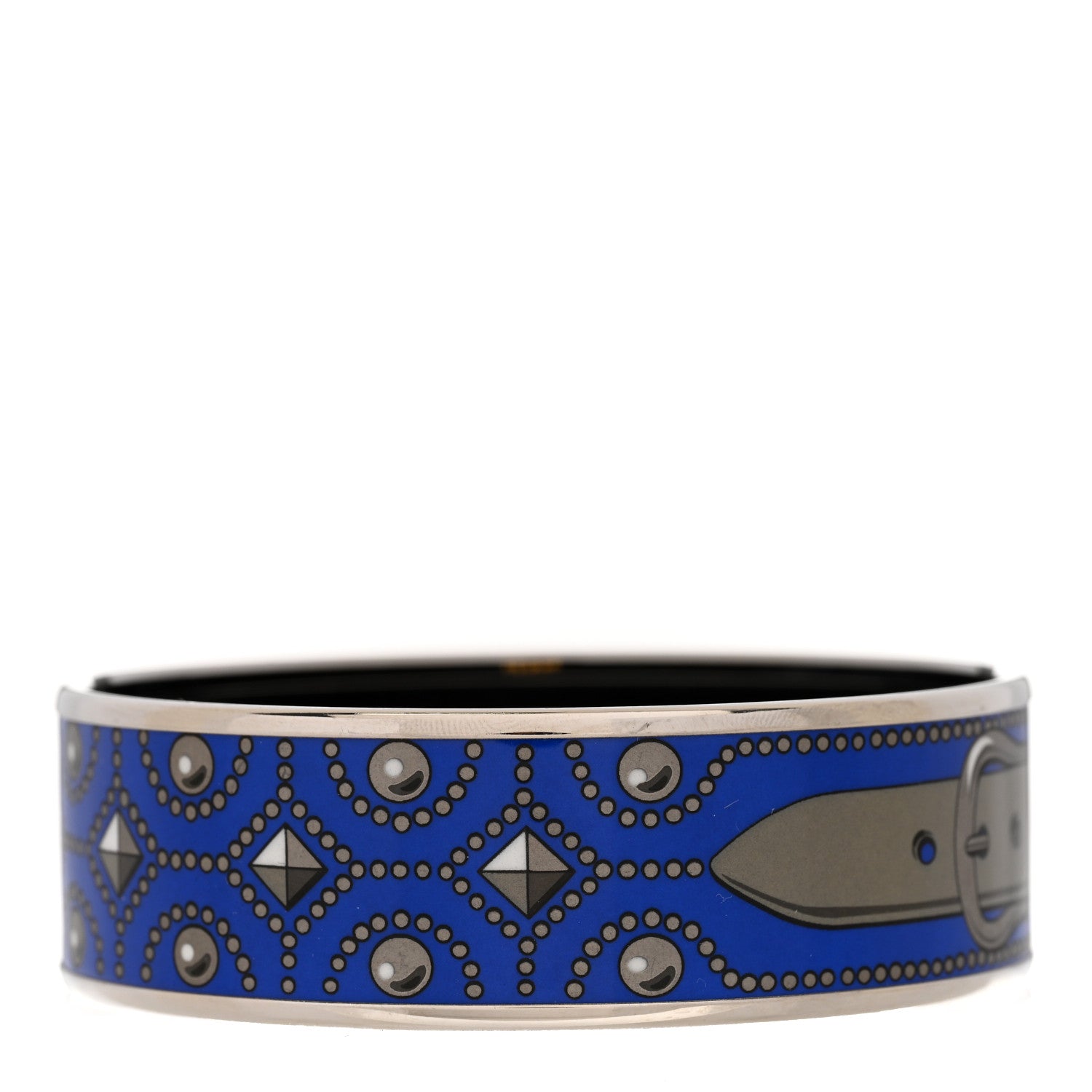 Hermes Enamel Printed Colliers de Chiens Wide Bracelet 70 3 of 5