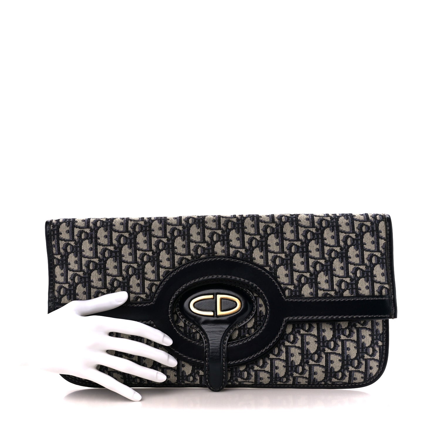 Oblique Fold Over Clutch Blue