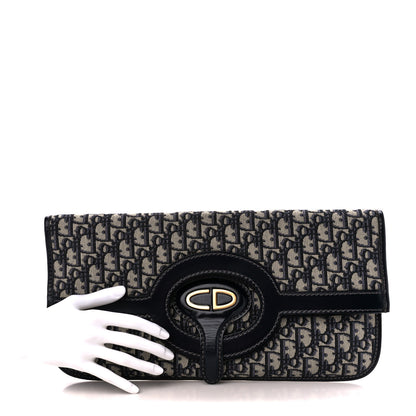 Christian Dior Oblique Fold Over Clutch Blue 2 of 10