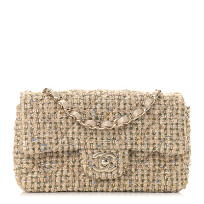 Chanel Tweed Quilted Mini Rectangular Flap Beige 1 of 9