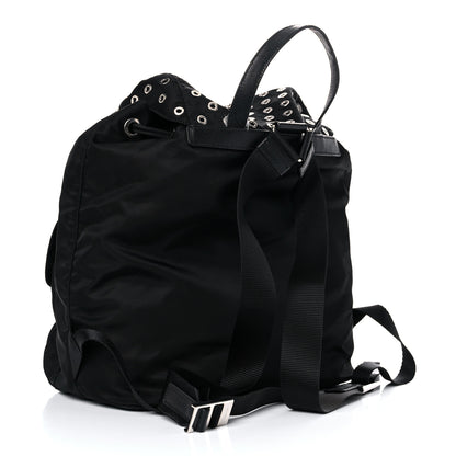 Prada Tessuto Nylon Grommet Backpack Black 3 of 21