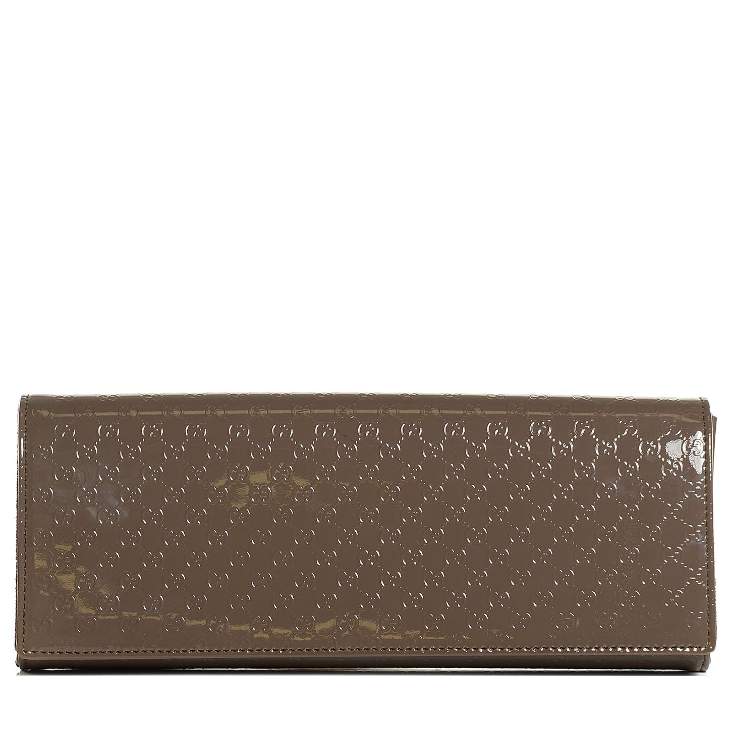 Patent Microguccissima Small Broadway Clutch Grey Field