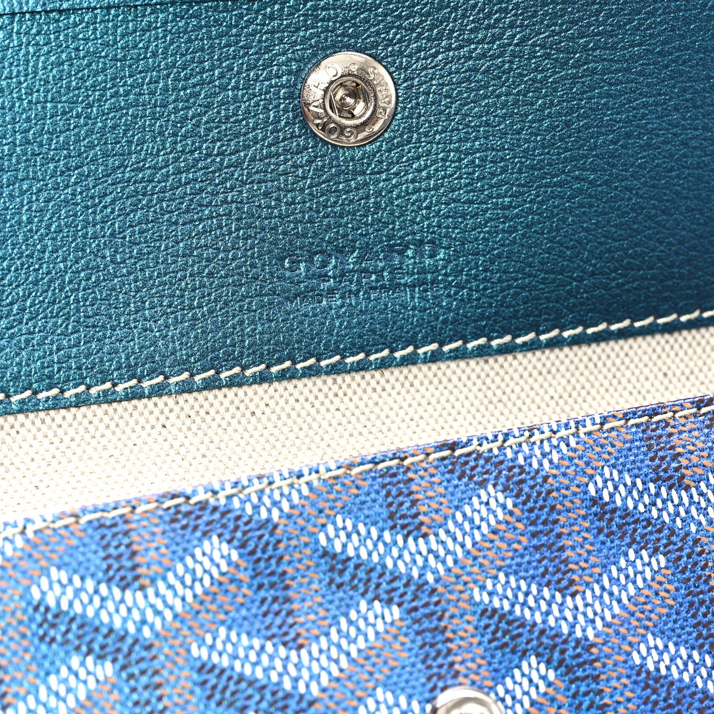 Iridescent Goyardine Saint Louis PM Pearly Blue