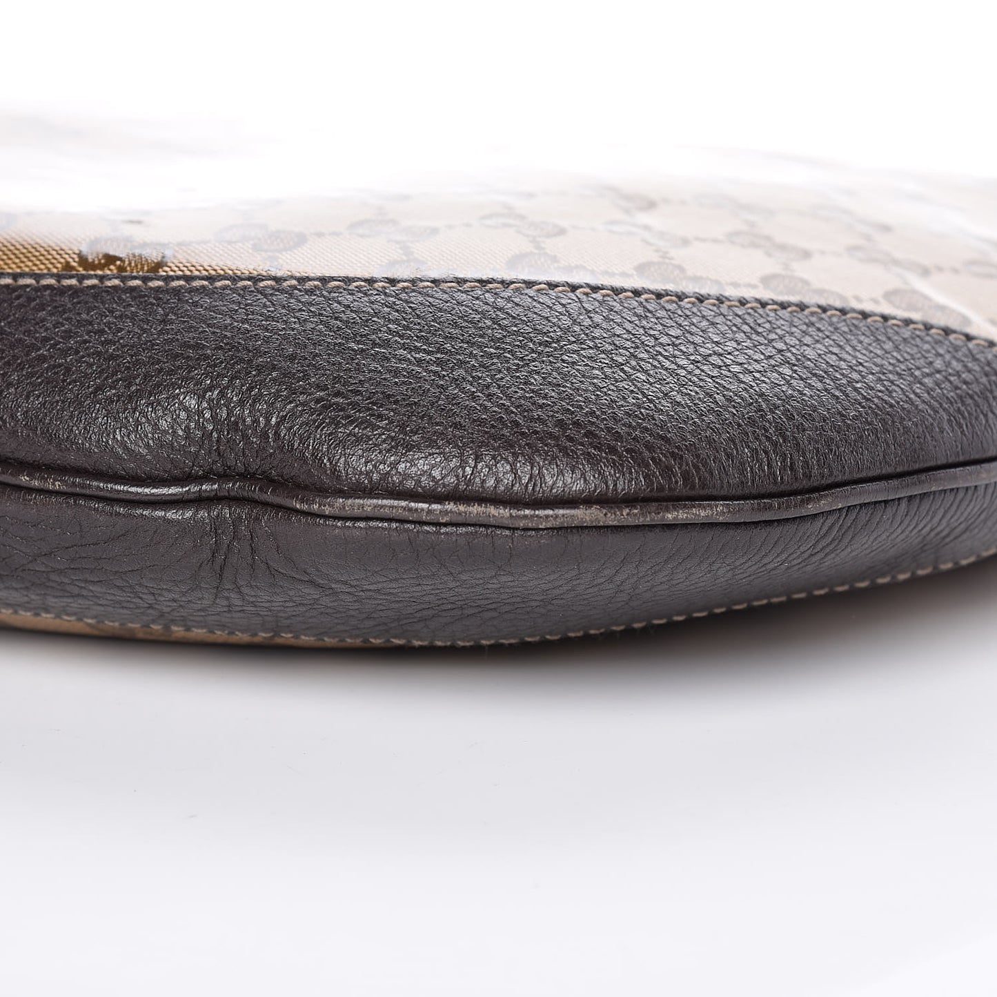 Crystal Monogram Large Half Moon Hobo Dark Brown