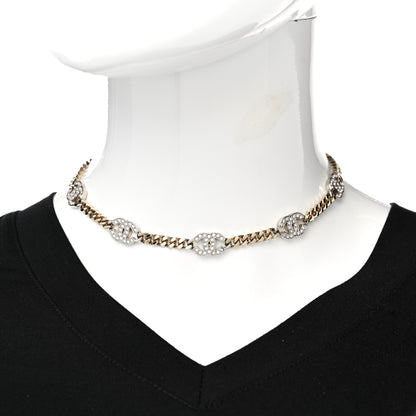 Chanel Crystal Chain CC Necklace Gold Silver 2 of 6