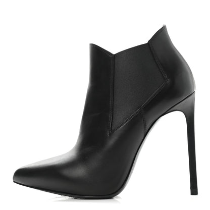 Saint Laurent Calfskin Classic Paris Ela 110 Ankle Boots 36 Black 1 of 9