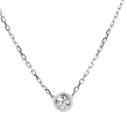 Cartier 18K White Gold Diamond LM D'Amour Pendant Necklace 4 of 7