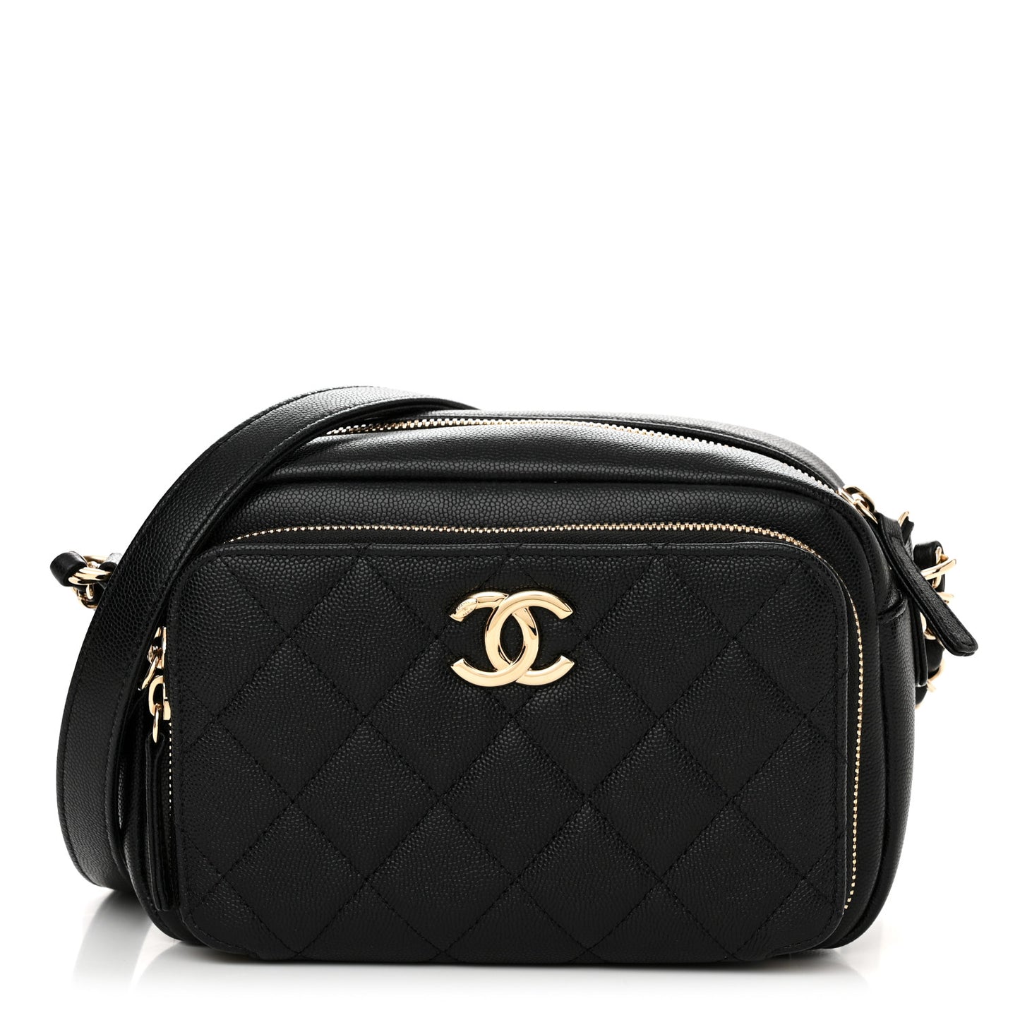 Caviar Quilted Affinity Camera Case Black