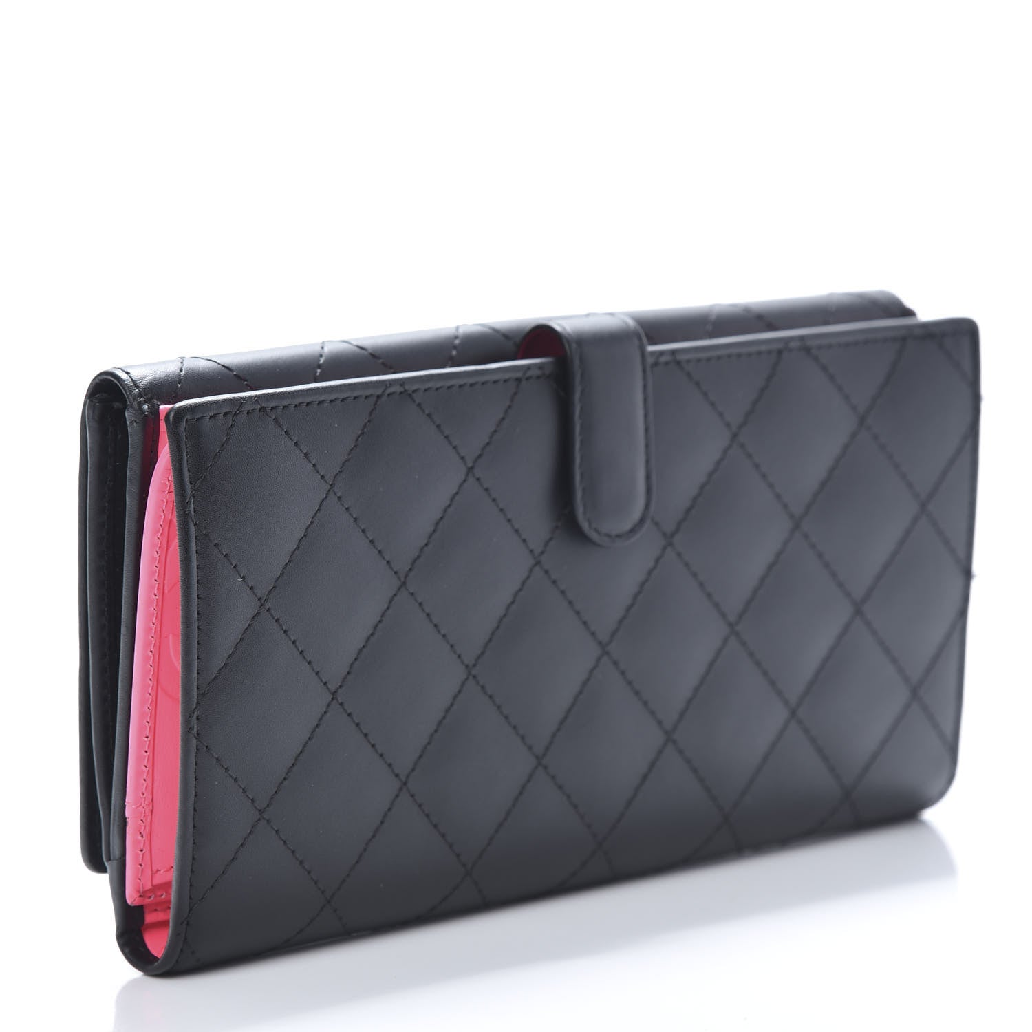 Chanel Calfskin Quilted Cambon Gusset Flap Wallet Black 3 of 10