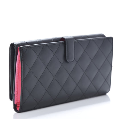 Chanel Calfskin Quilted Cambon Gusset Flap Wallet Black 3 of 10