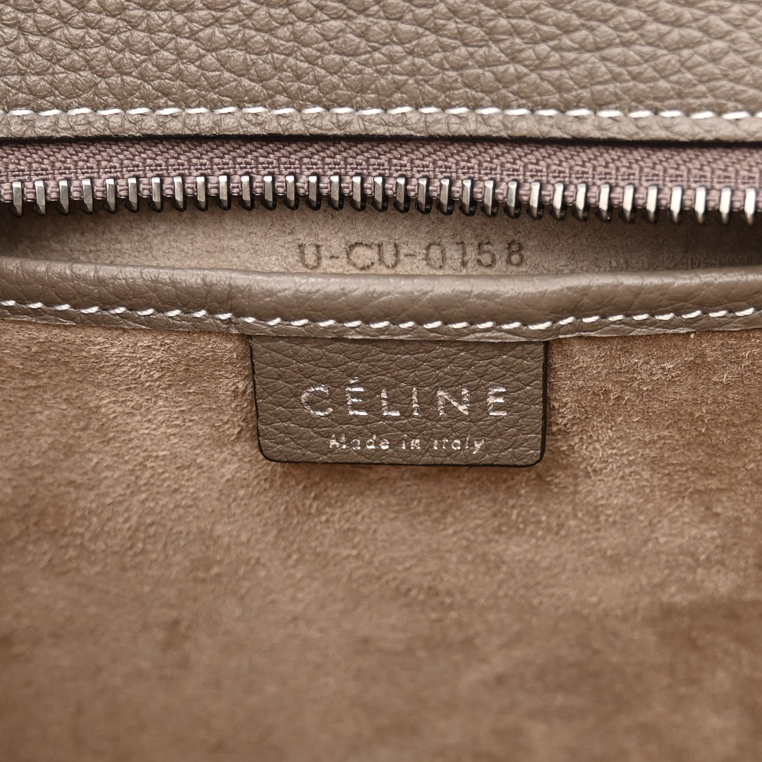 Celine Drummed Calfskin Nano Luggage Souris 6 of 11