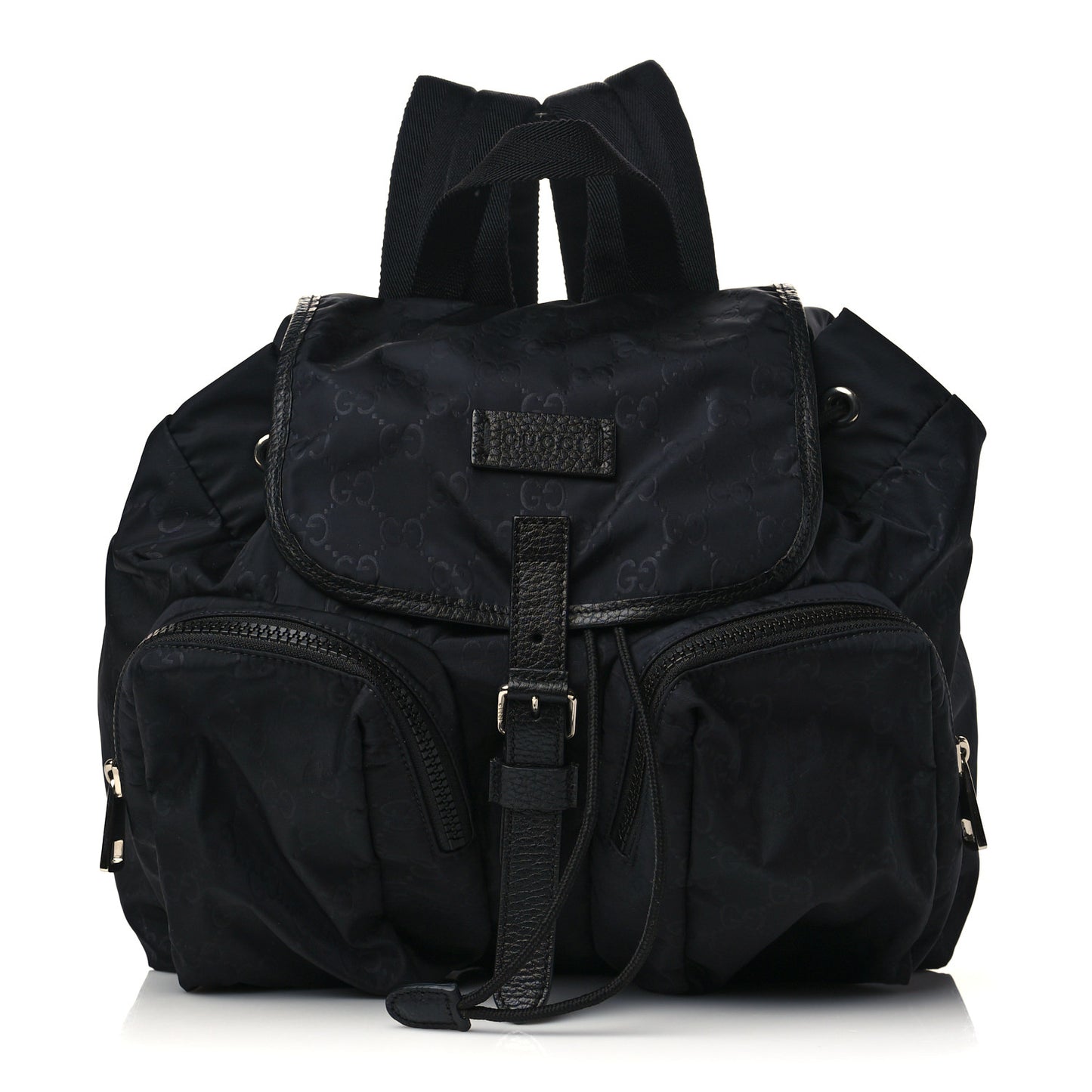 Nylon Monogram Medium Light Single Buckle Backpack Black