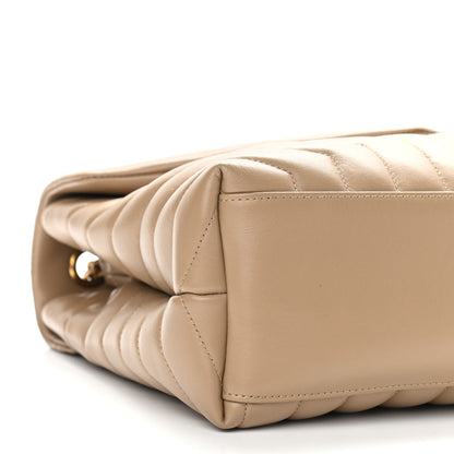 Saint Laurent Calfskin Y Quilted Monogram Medium Loulou Chain Satchel Dark Latte 9 of 11
