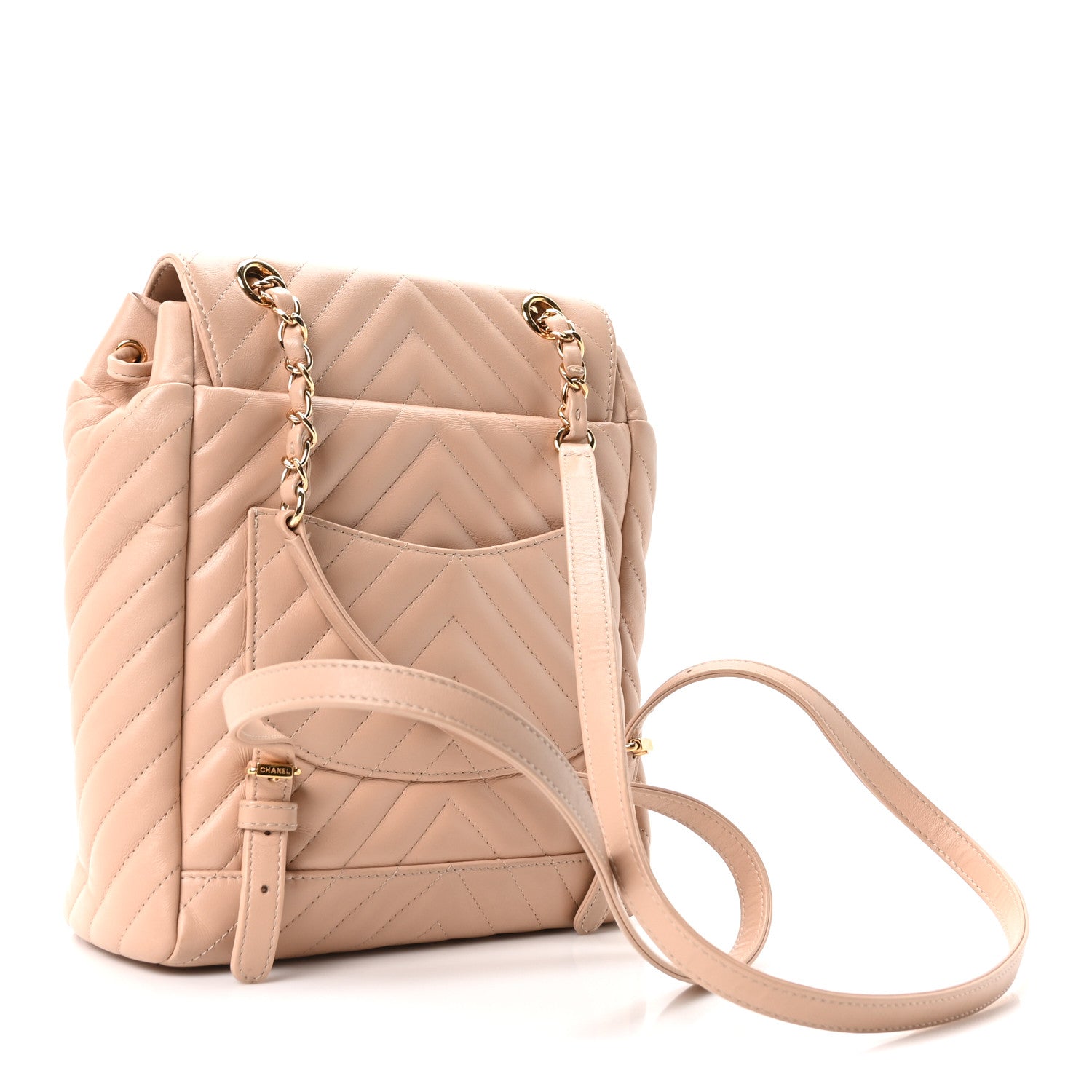 Chanel Calfskin Chevron Quilted Small Urban Spirit Backpack Beige 3 of 10