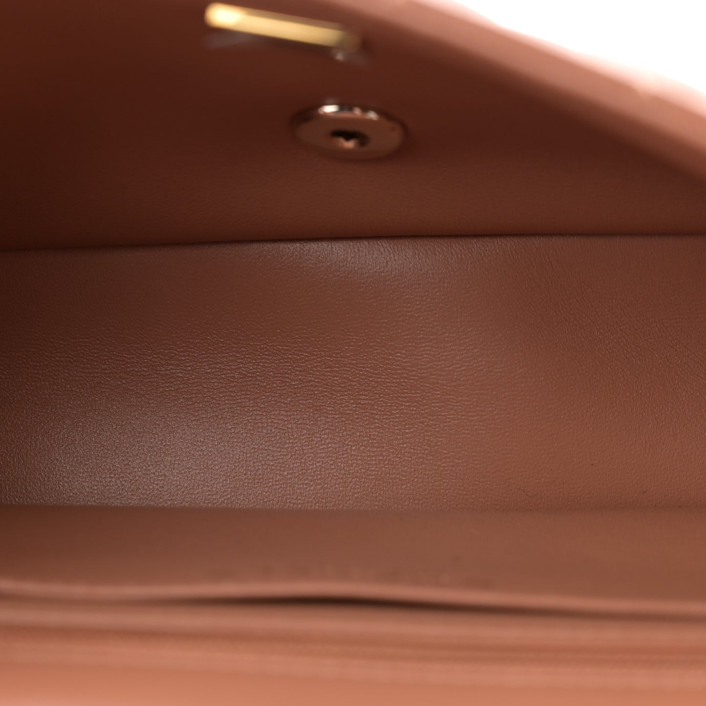 Lambskin Quilted Mini Rectangular Flap Brown