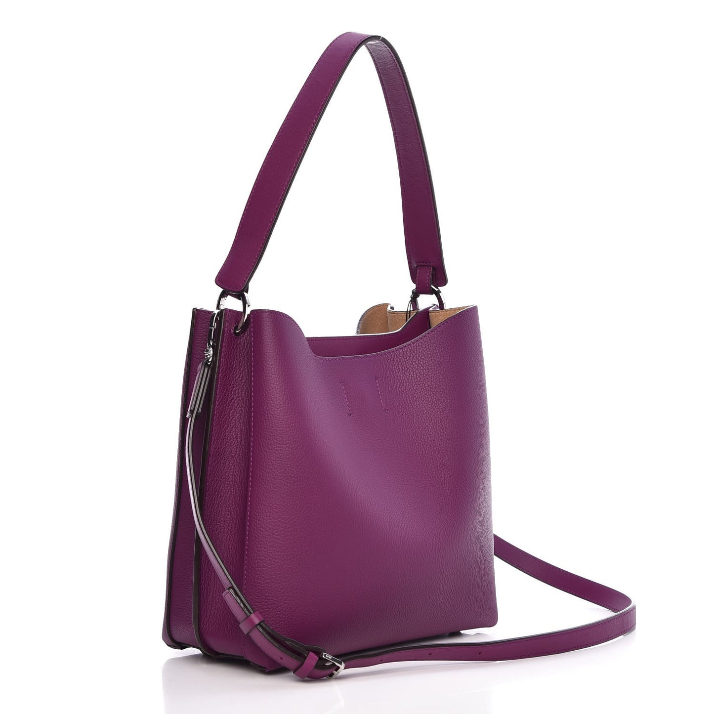 Grained Calfskin Medium Milla Hobo Purple