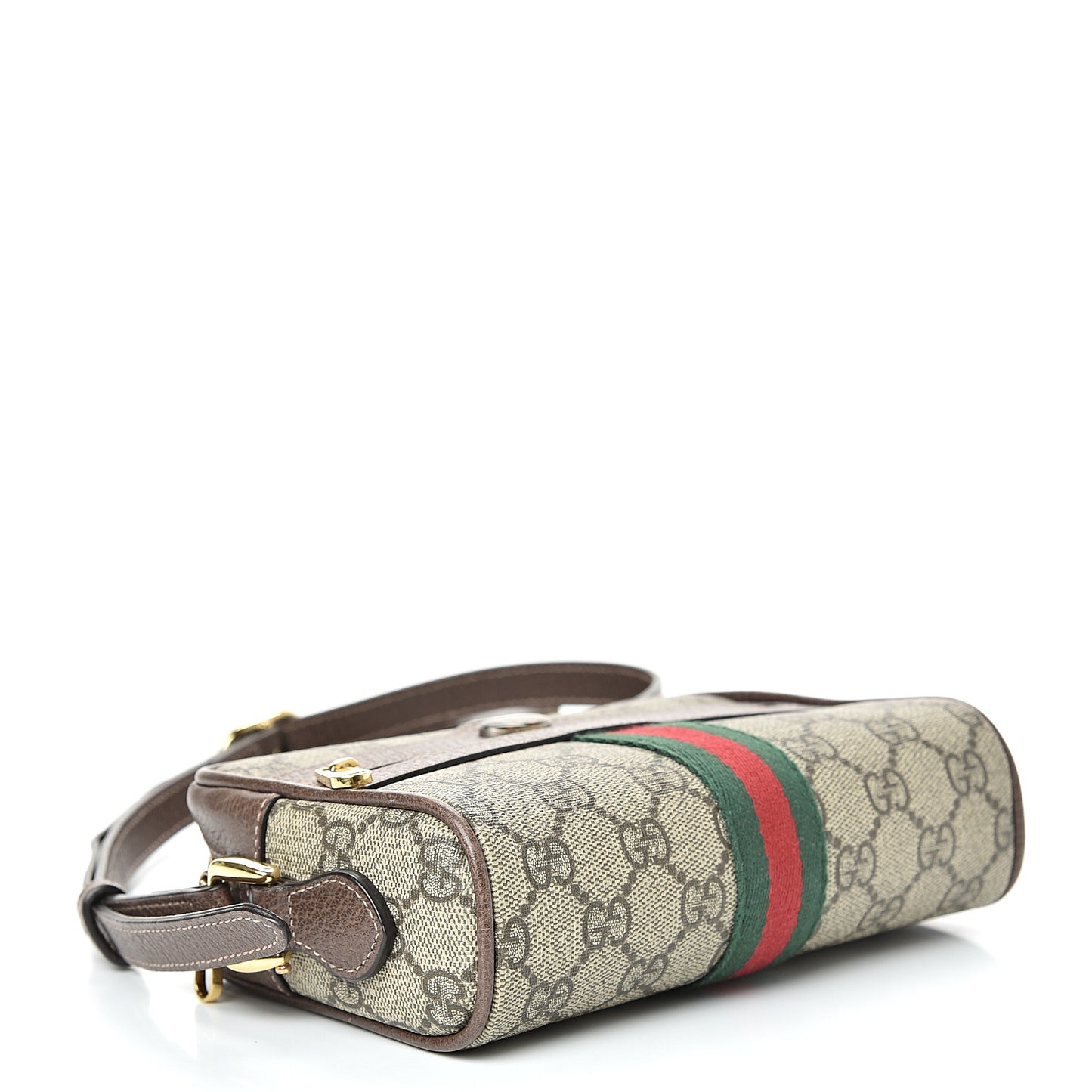 GG Supreme Monogram Web Mini Ophidia Shoulder Bag Brown