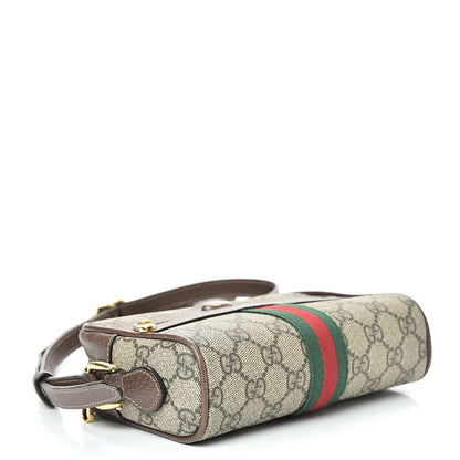 Gucci GG Supreme Monogram Web Mini Ophidia Shoulder Bag Brown 3 of 12