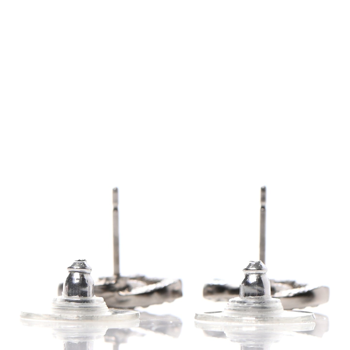 Crystal Mini CC Earrings Silver