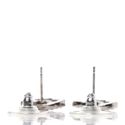 Chanel Crystal Mini CC Earrings Silver 3 of 4