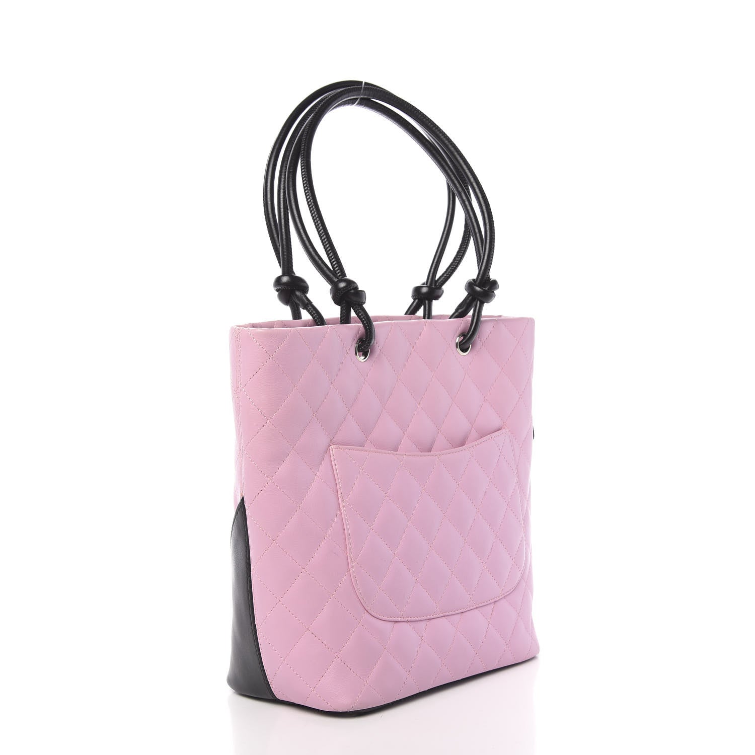 Chanel Calfskin Quilted Medium Cambon Tote Pink Black 3 of 12