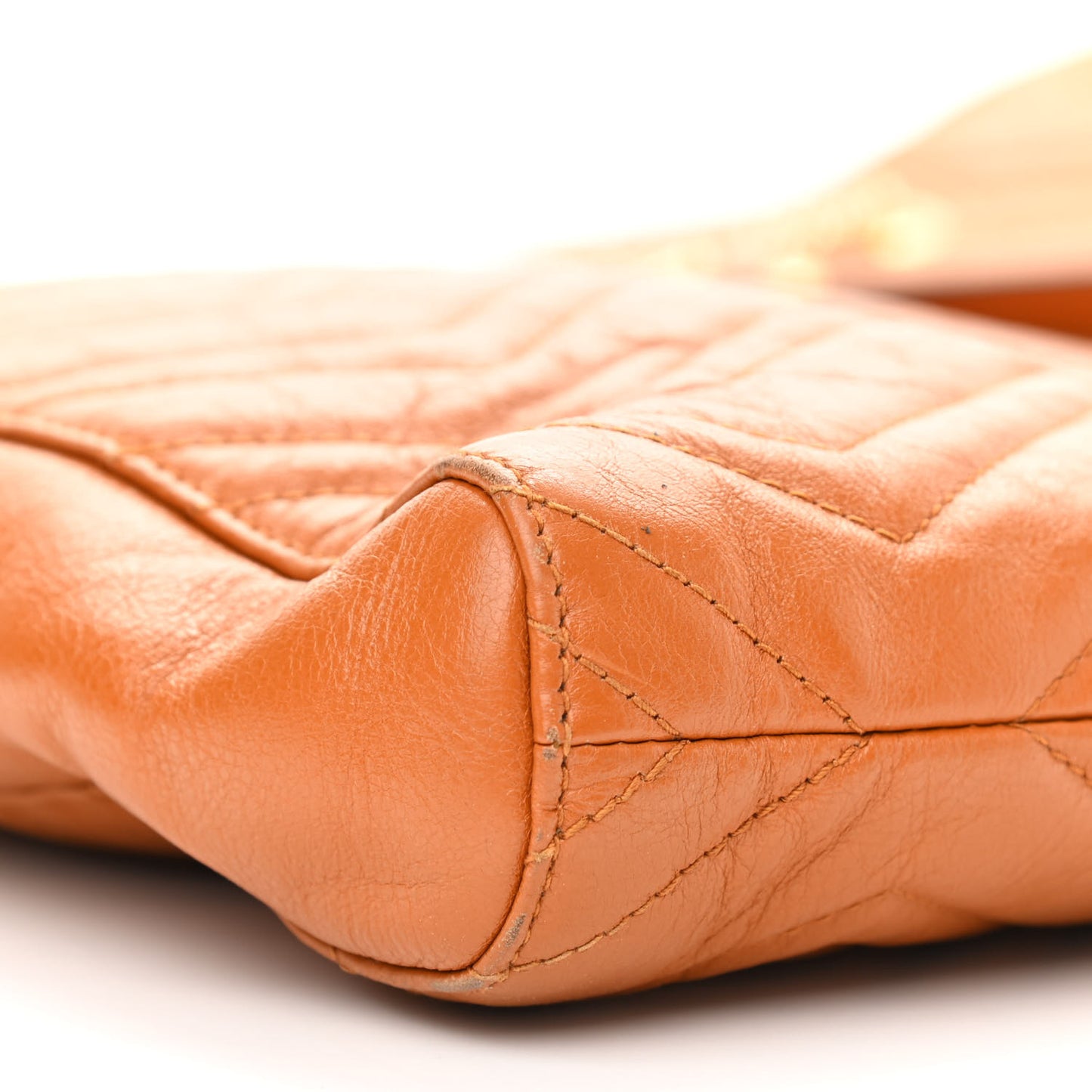 Azalea Calfskin Matelasse Large GG Marmont Slim Tote Cognac