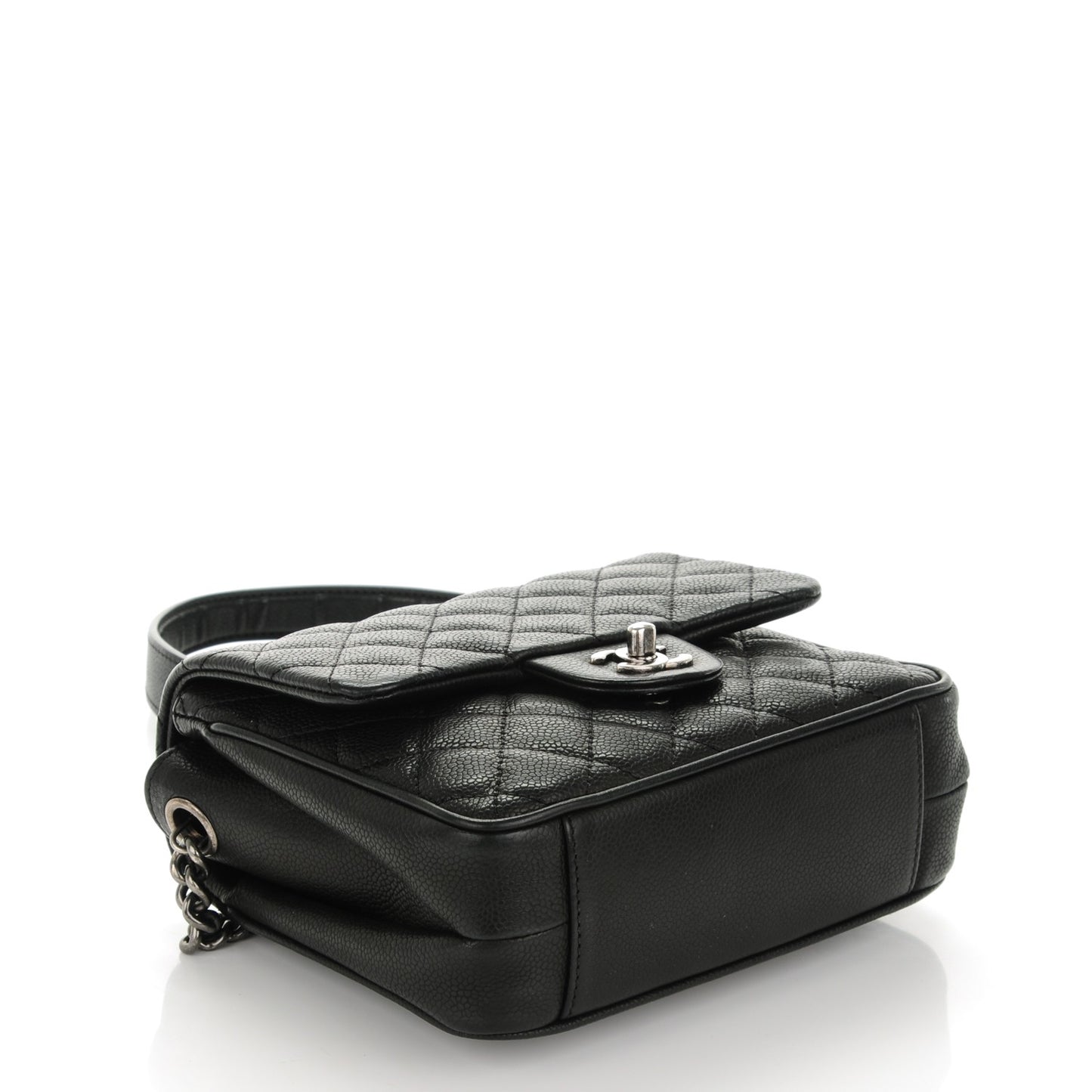Caviar Quilted Small Rock In Rome Flap Black