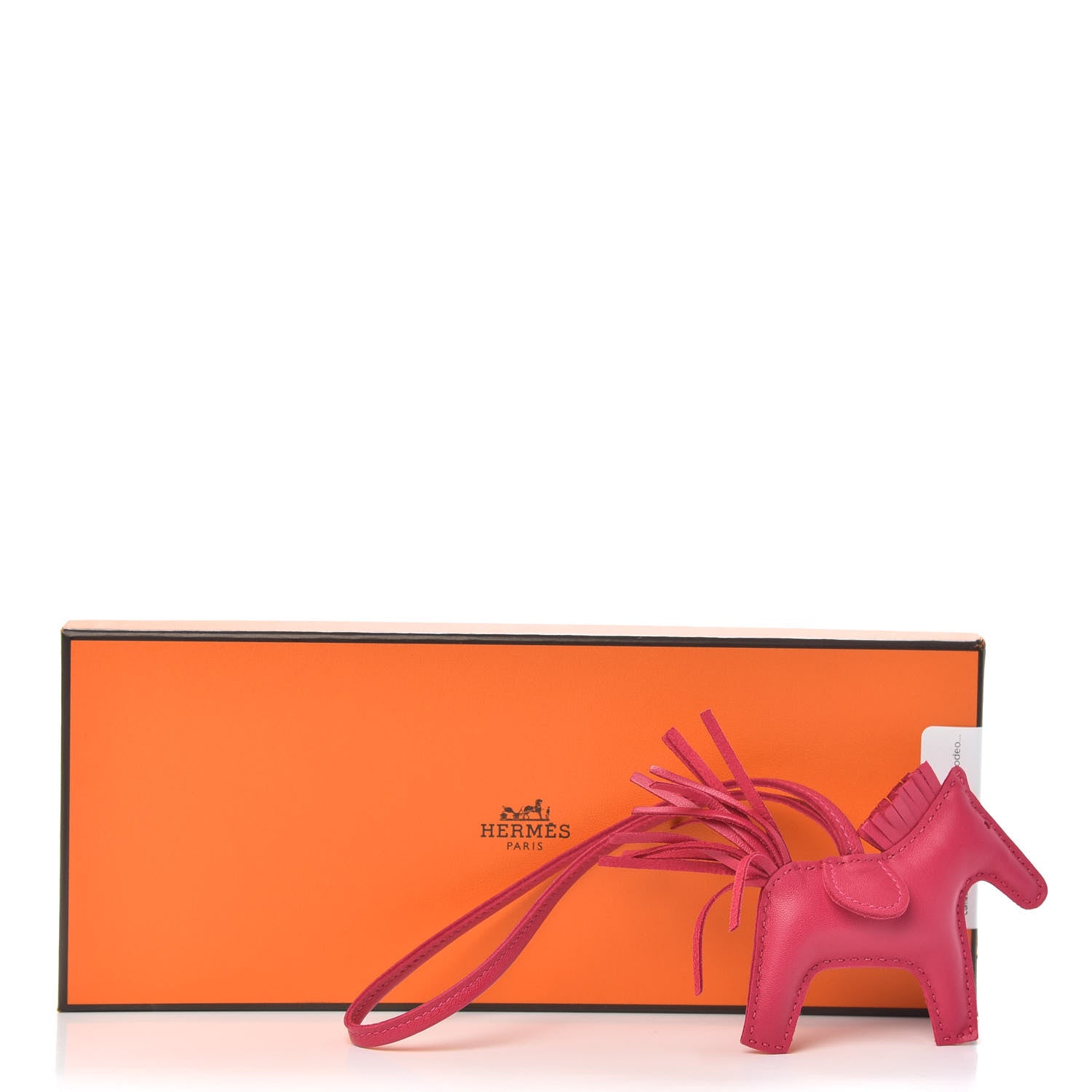 Hermes Milo Lambskin Grigri Rodeo Horse Bag Charm PM Rose Mexico 4 of 4