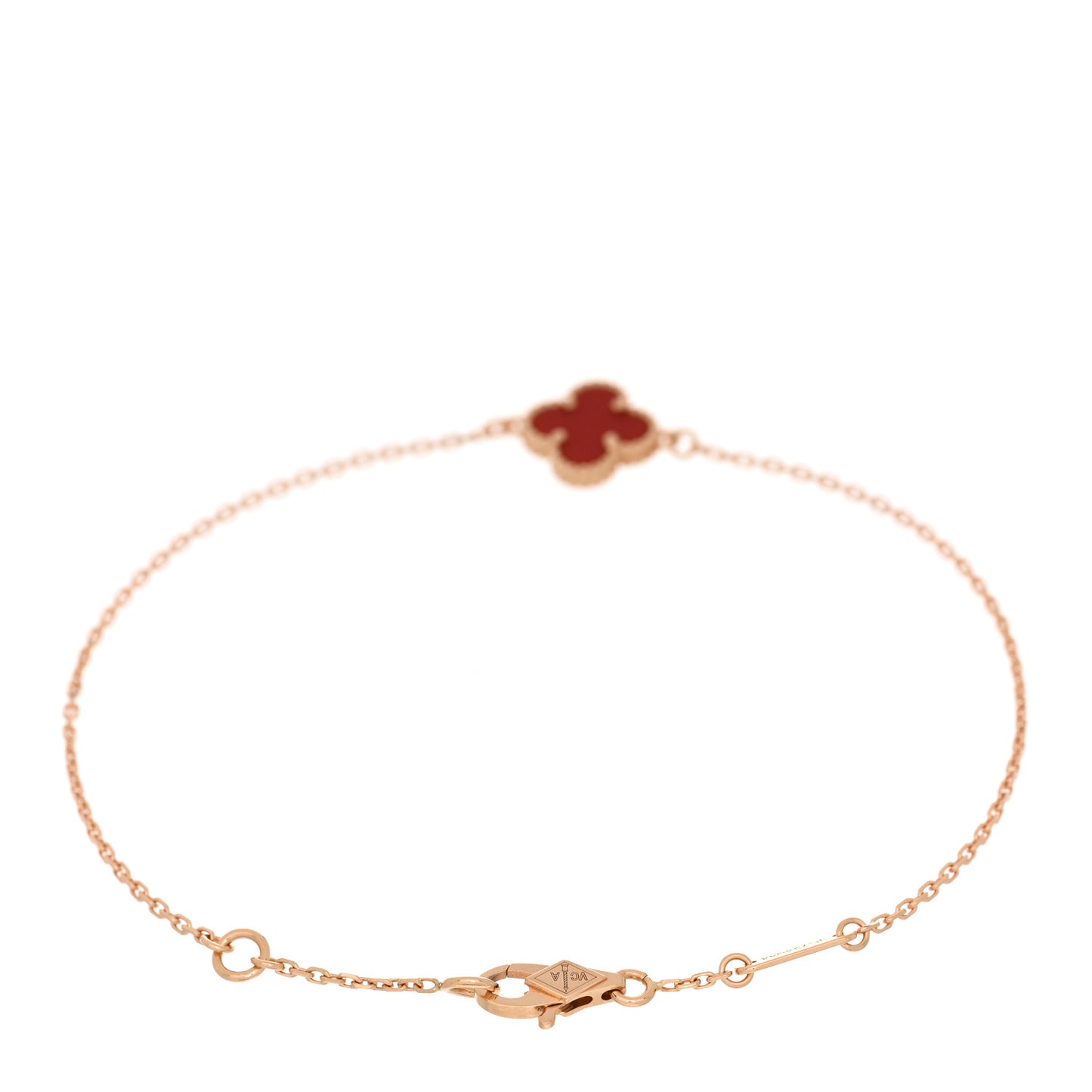 18K Rose Gold Carnelian Sweet Alhambra Bracelet