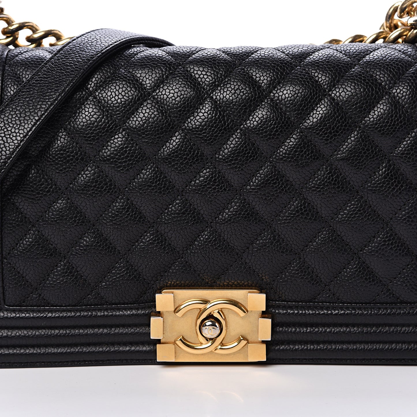 Caviar Quilted Medium Boy Flap Black