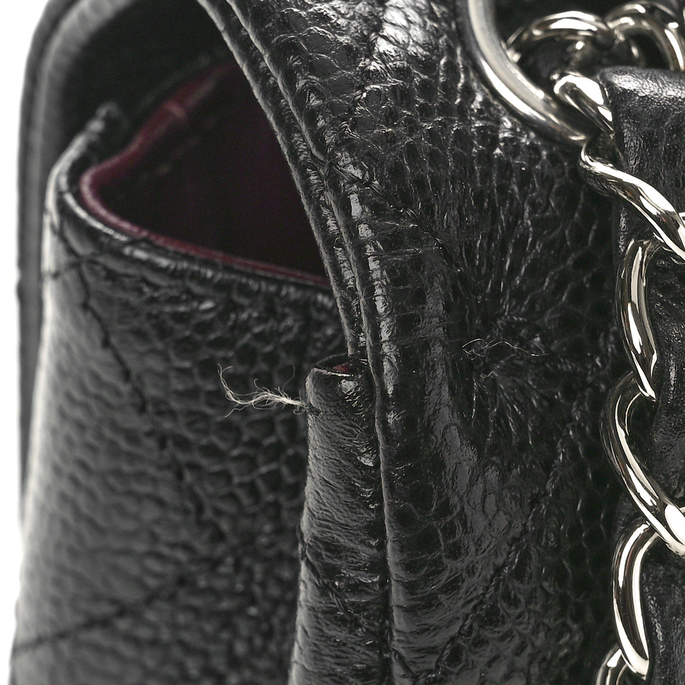 Caviar Quilted Mini Rectangular Flap Black