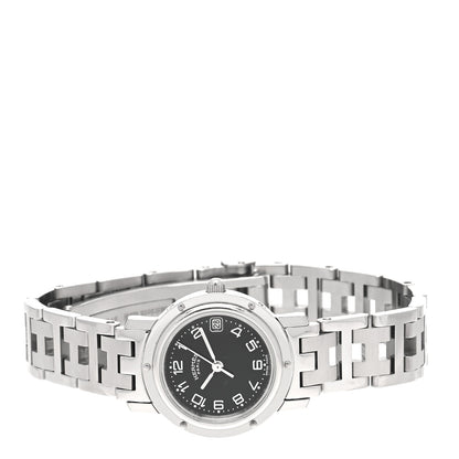 Hermes Stainless Steel 24mm Clipper Quartz Watch Black 2 of 5