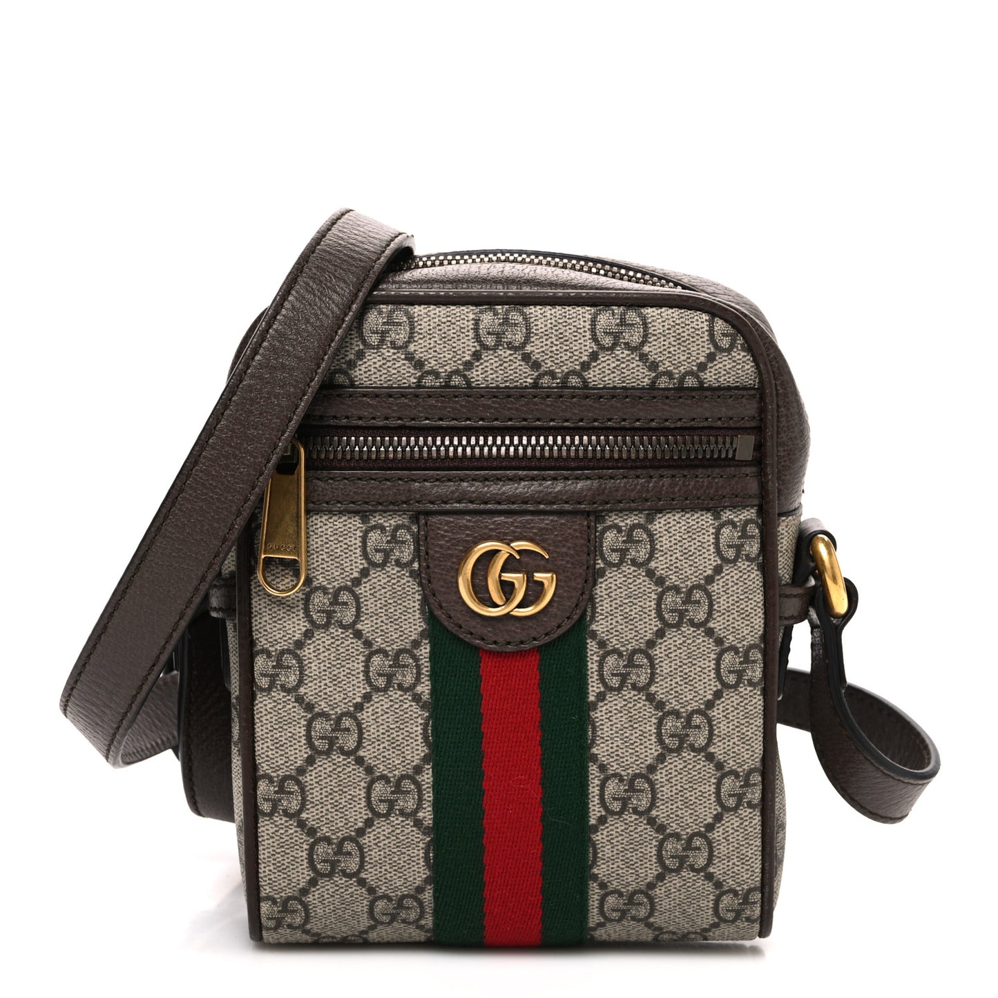 GG Supreme Monogram Web Mini Ophidia Messenger Brown