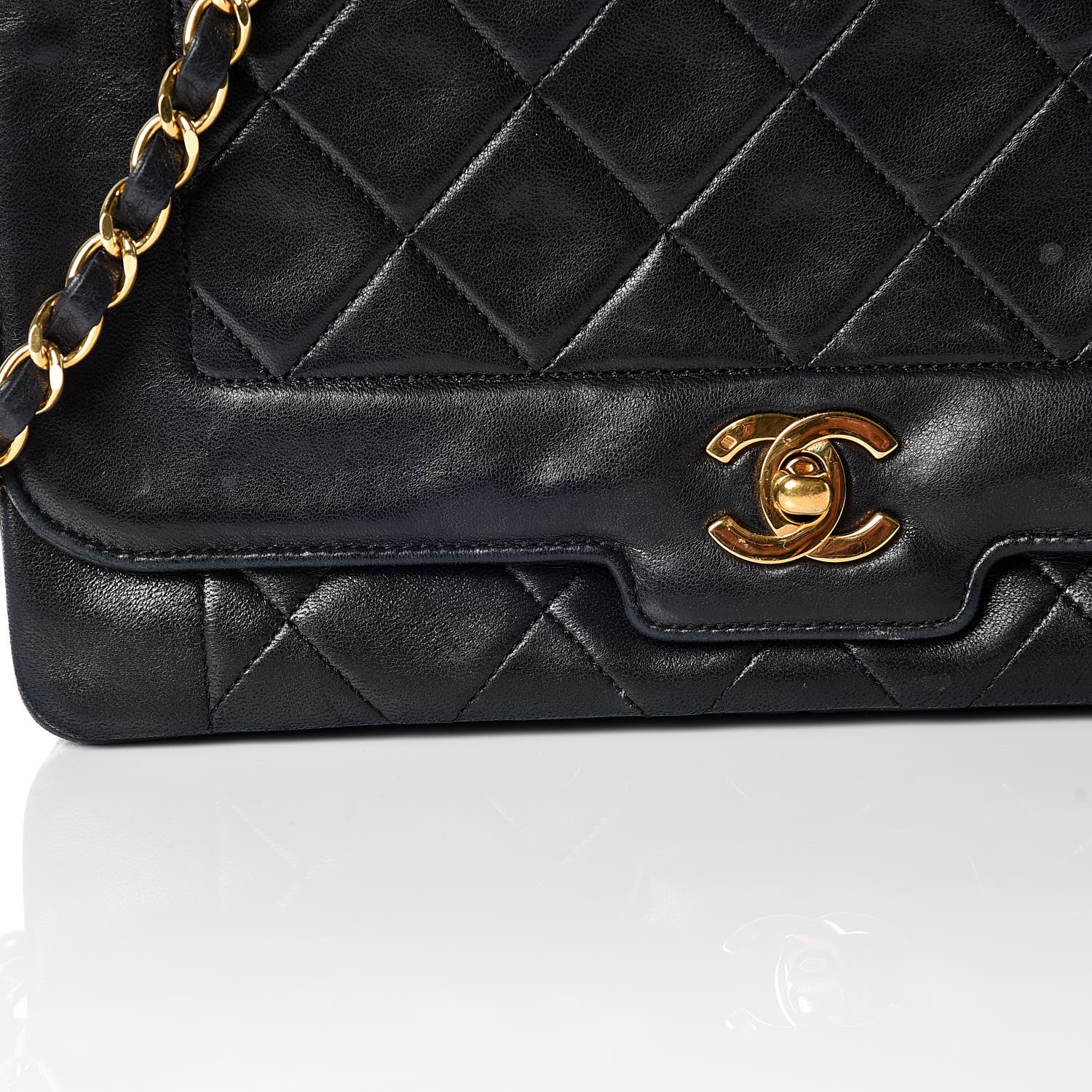 Chanel Lambskin Quilted Medium Single Flap Black 12 of 21