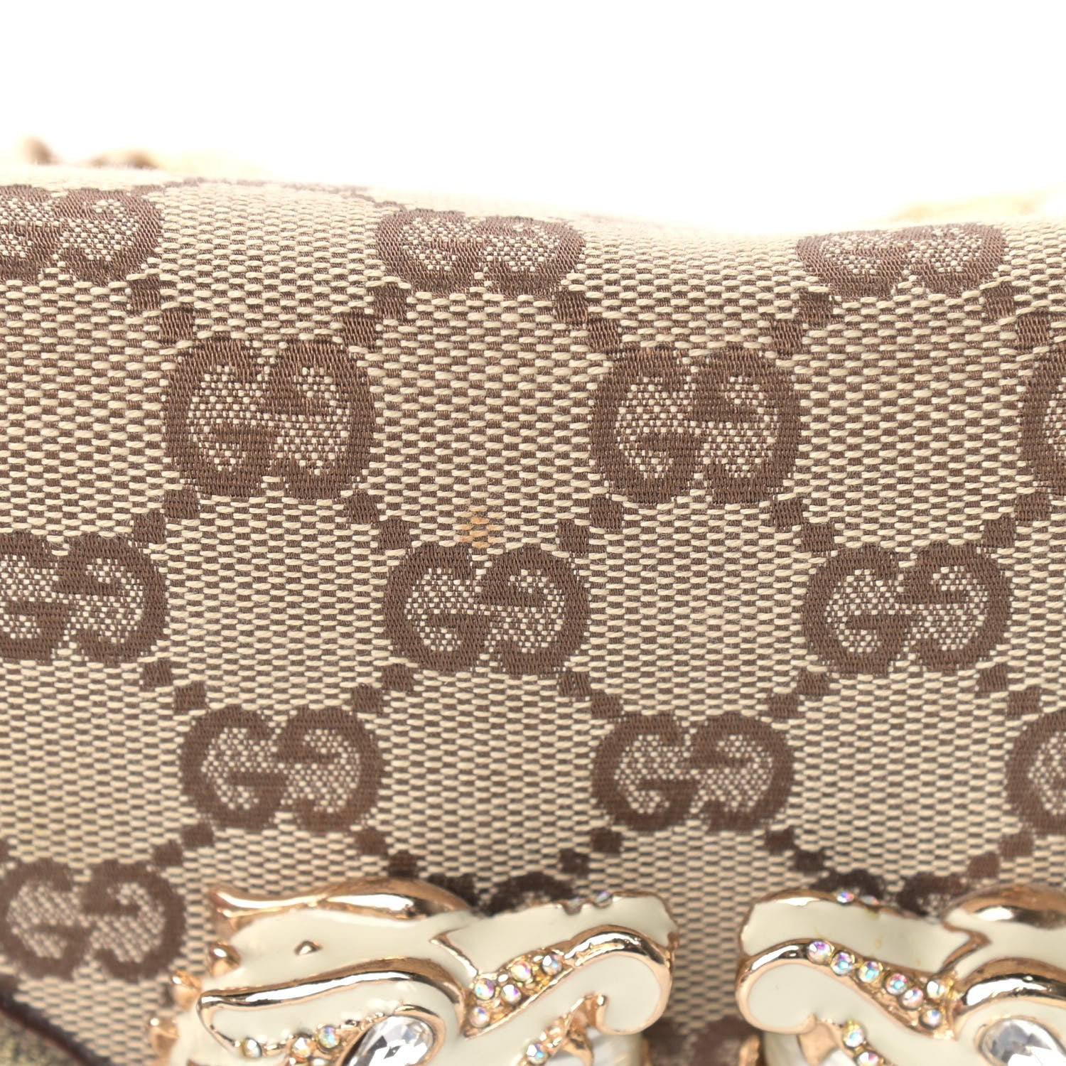 Gucci Monogram Tom Ford Jeweled Dragon Bag Gold 11 of 11