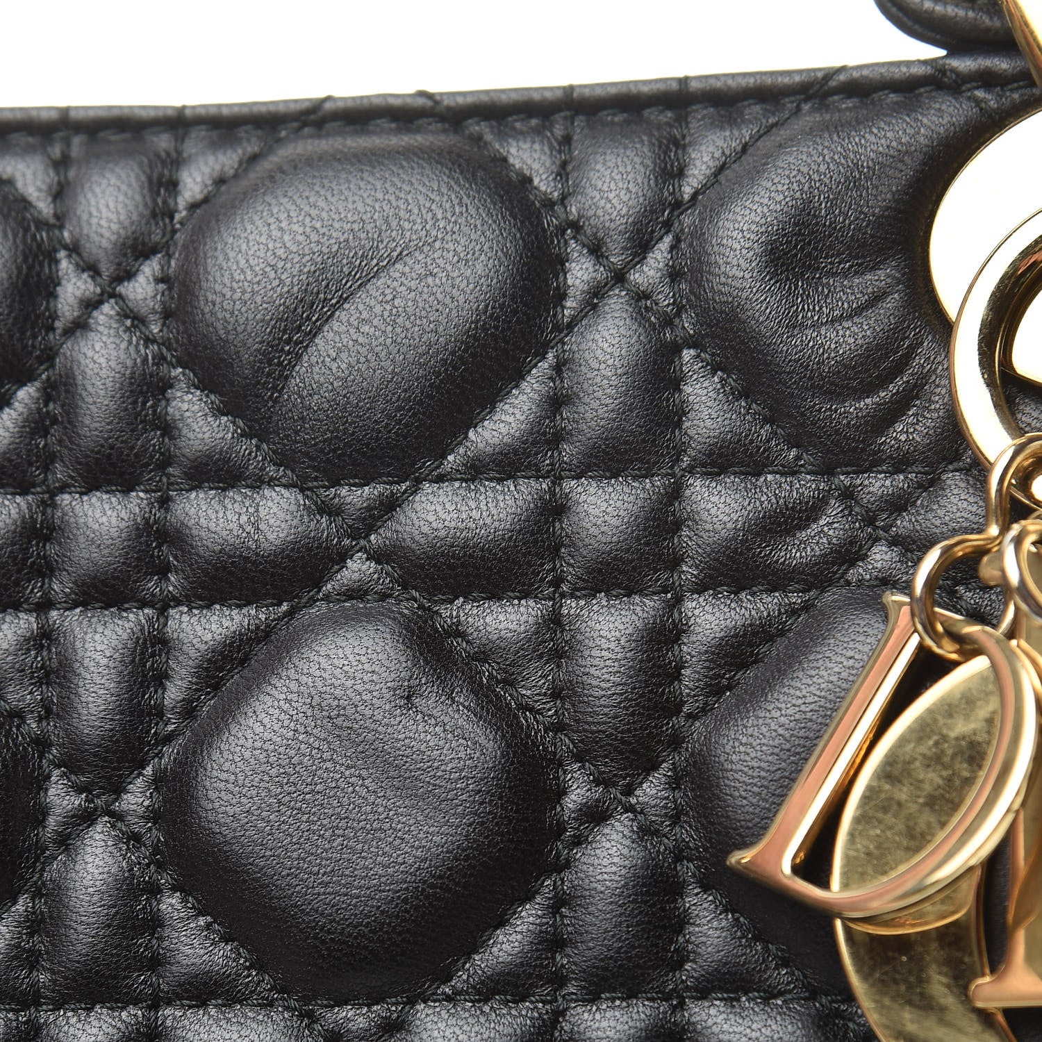 Christian Dior Lambskin Cannage Medium Lady Dior Black 11 of 11