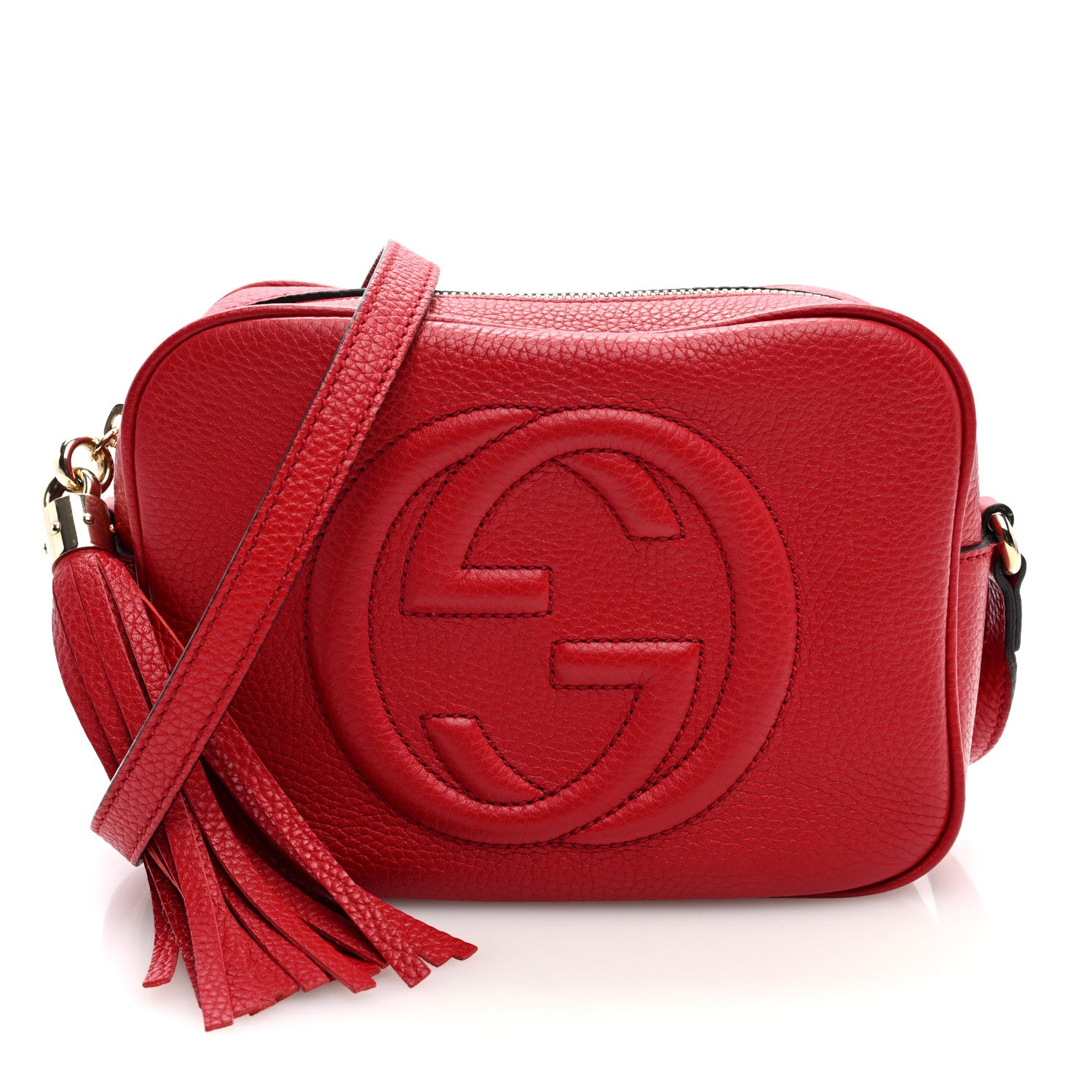 Gucci Pebbled Calfskin Small Soho Disco Bag Vibrant Red 1 of 10