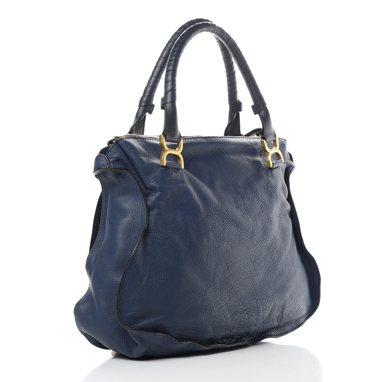 Calfskin Large Marcie Satchel Royal Navy