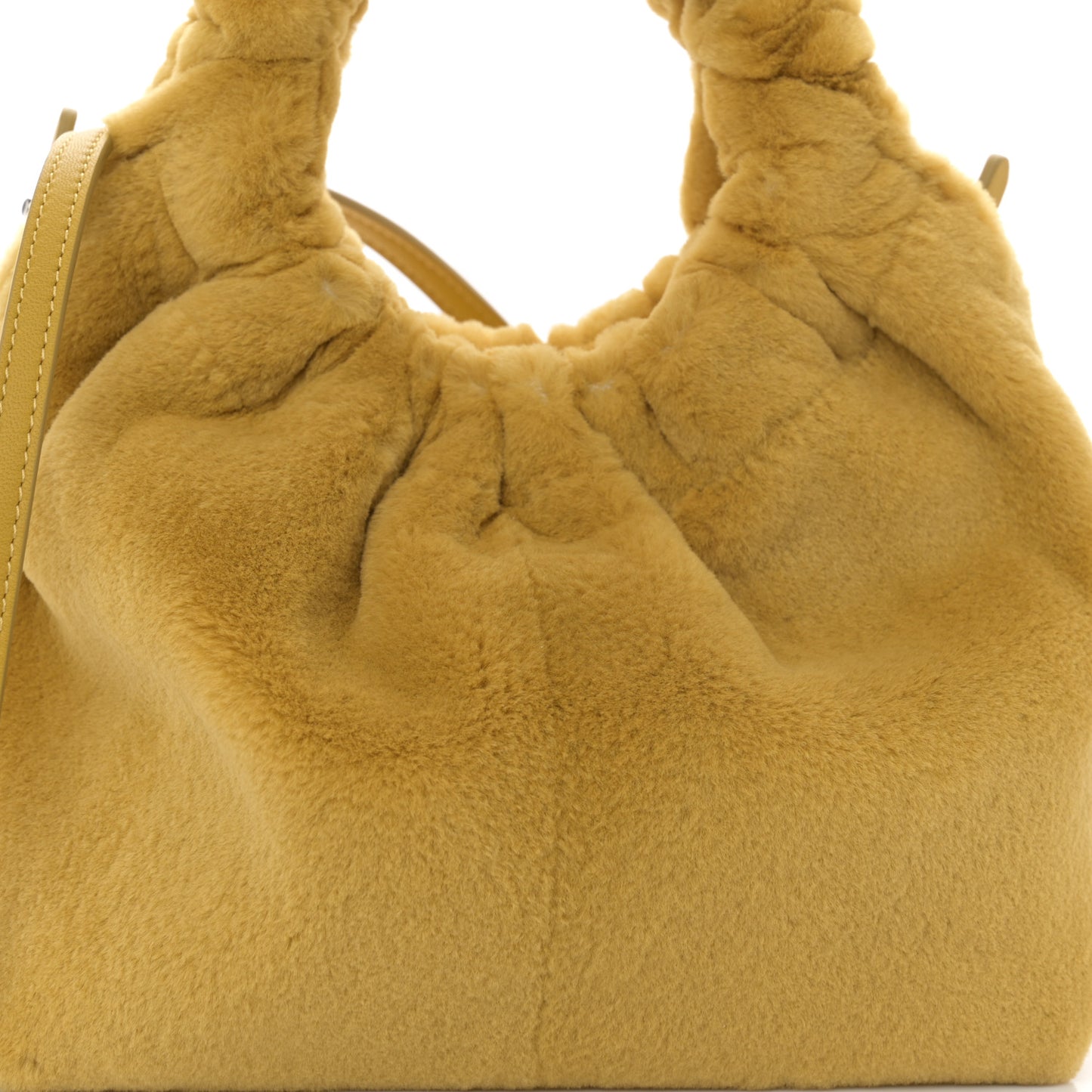 Mink Fur Small Double Circle Bag Yellow