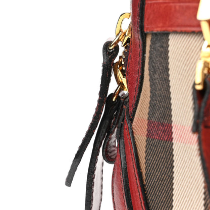 Burberry Bridle Calfskin House Check Small Orchard Bowling Bag Deep Claret 13 of 14