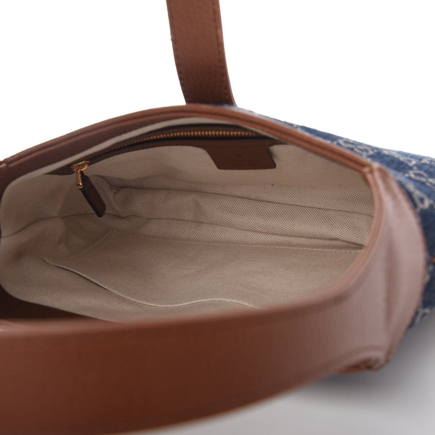 New Denim GG Monogram Calfskin Small Jackie 1961 Hobo Blue Tea Cuir