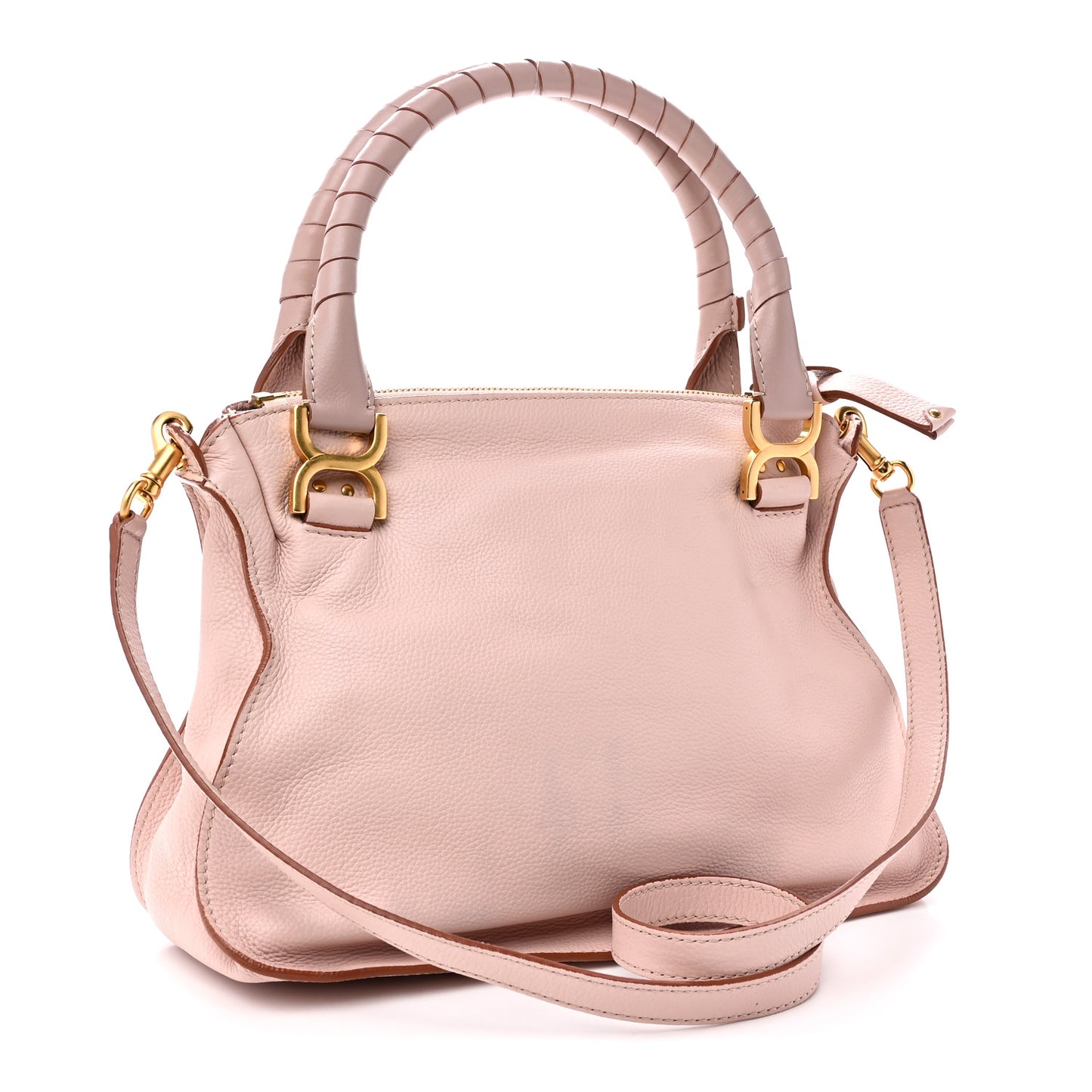 Calfskin Medium Marcie Satchel Nude Pink
