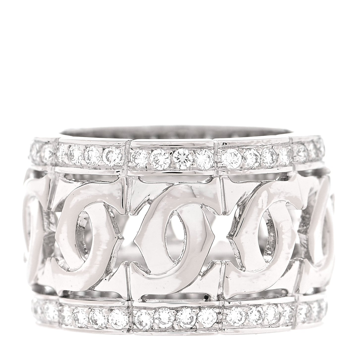 18K White Gold Diamond Entrelaces Ring 52 6