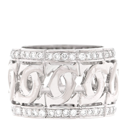 Cartier 18K White Gold Diamond Entrelaces Ring 52 6 1 of 4