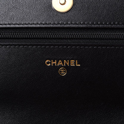 Chanel Goatskin Quilted Chanel 19 Wallet On Chain WOC Black 6 of 13