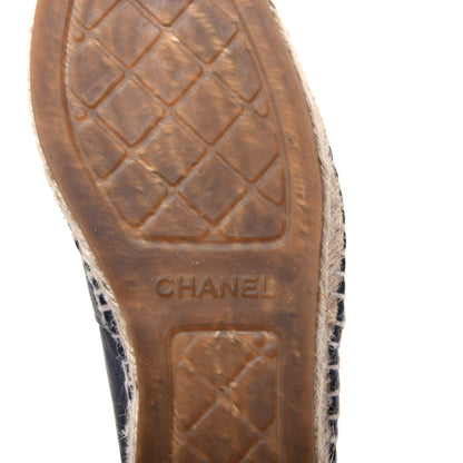 Chanel Lambskin CC Espadrilles 38 Navy Black 6 of 12