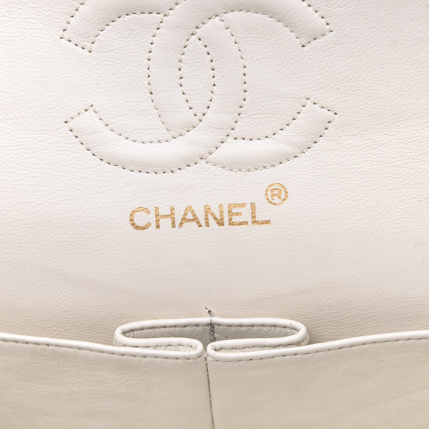 Lambskin Quilted Small Double Flap White