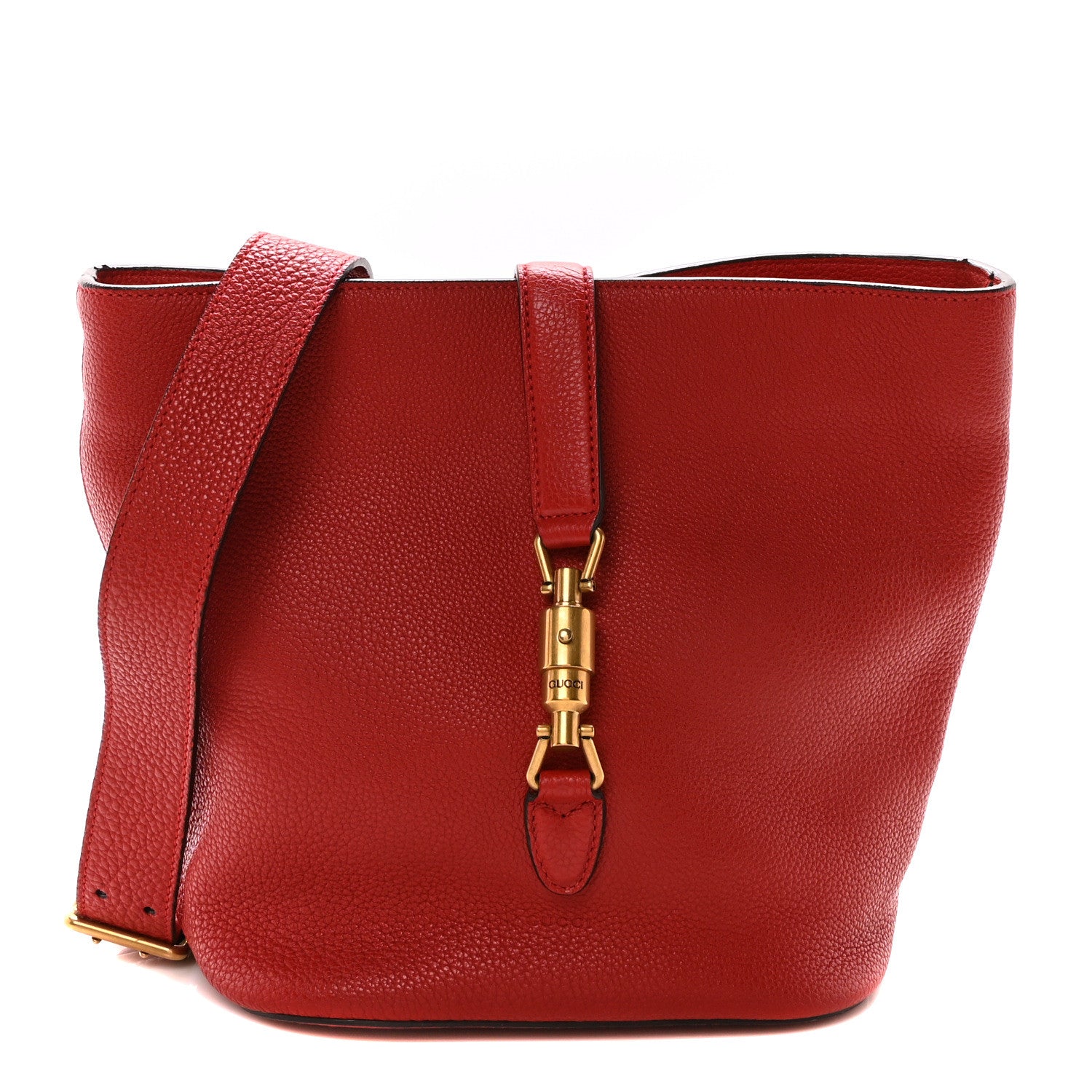 Gucci Soft Grained Calfskin Small Jackie Bucket Bag Red 1 of 10
