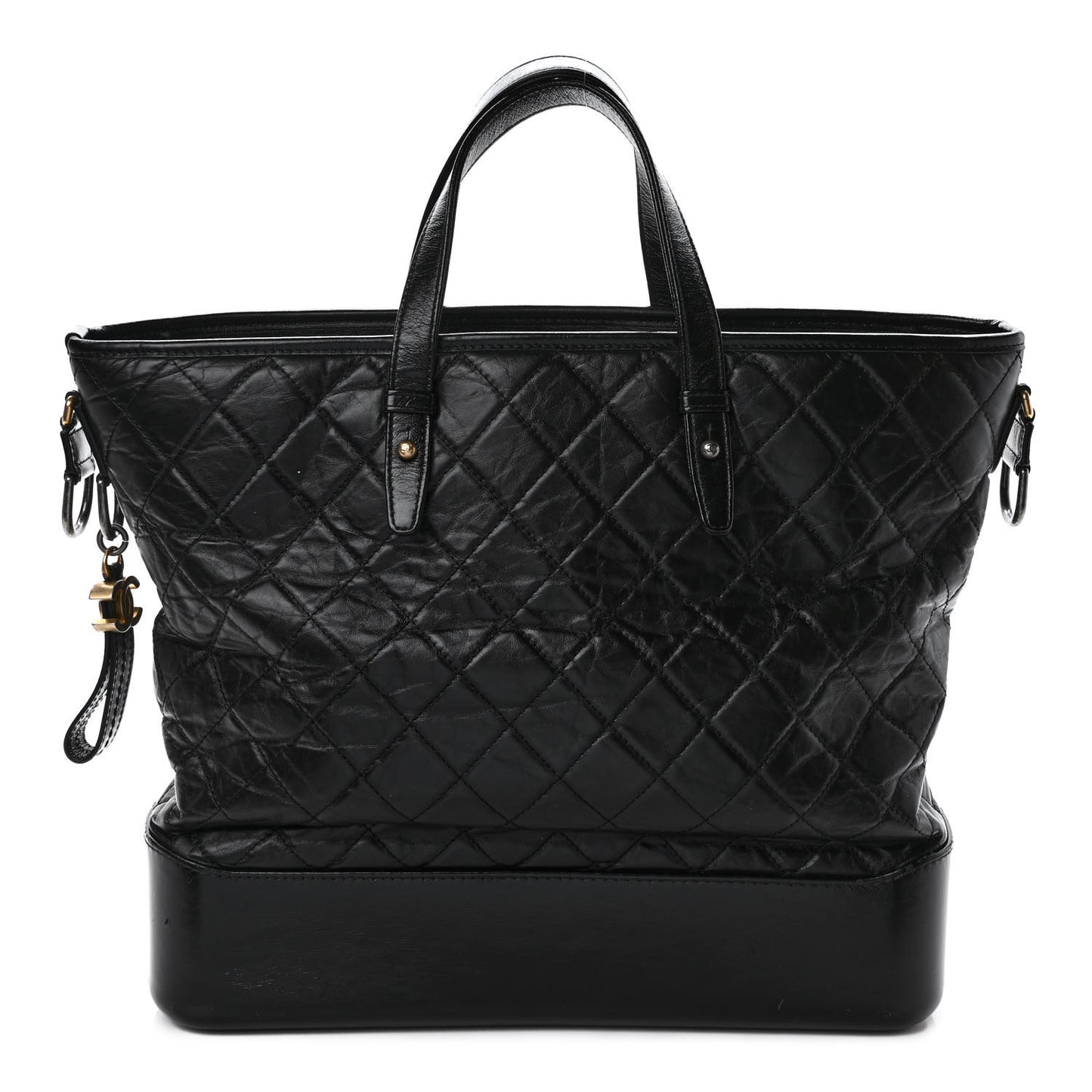 Calfskin Quilted Large Gabrielle Shopping Tote Black